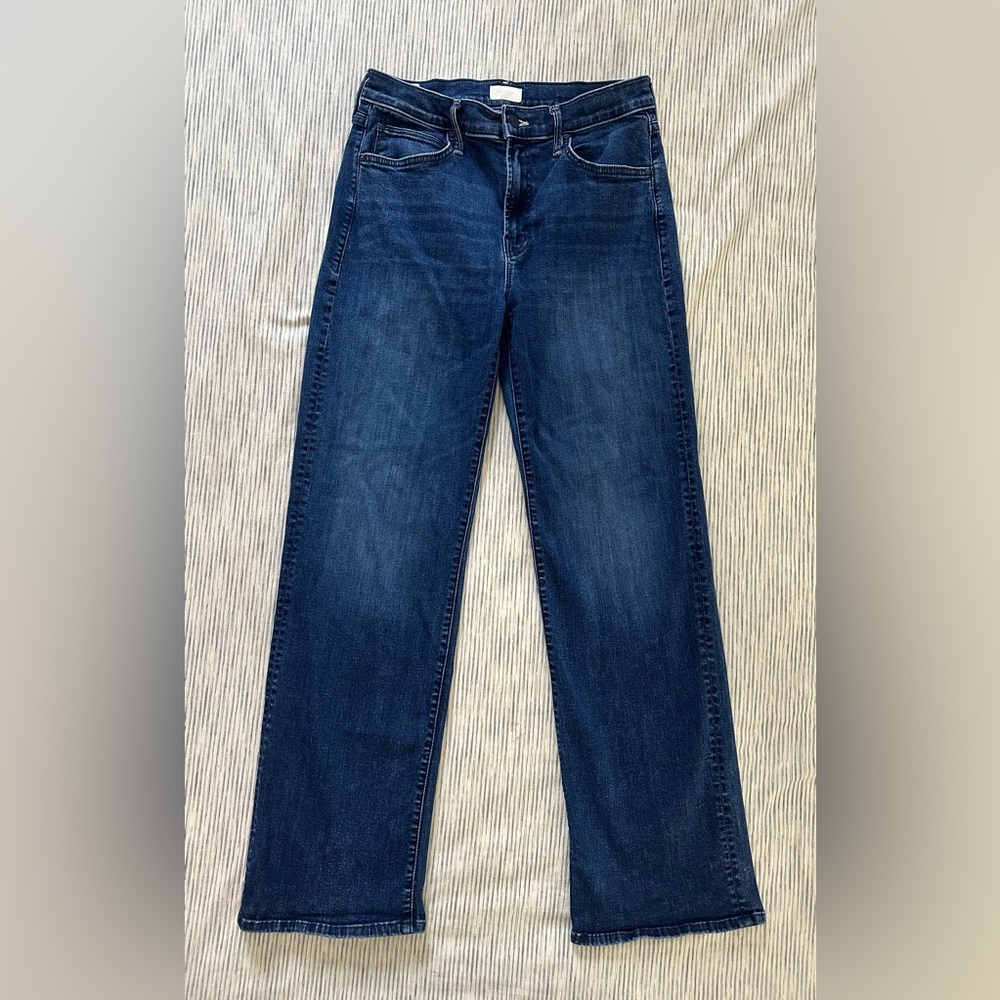 MOTHER Women’s Petite Dark Indigo Straight Jeans